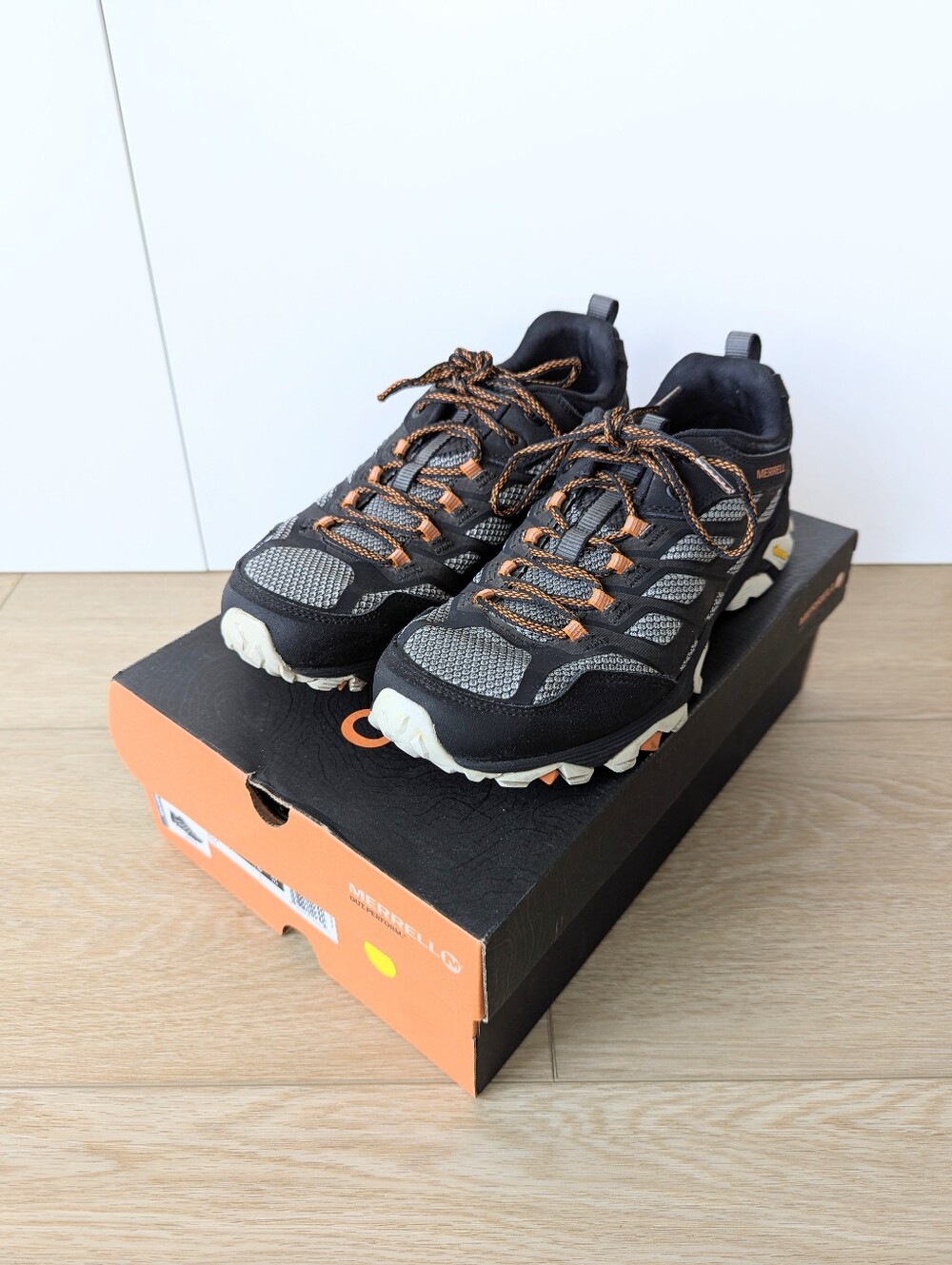 Merrell Moab FST Trail Hiking Shoe – Black/Orange, Men's 9.5